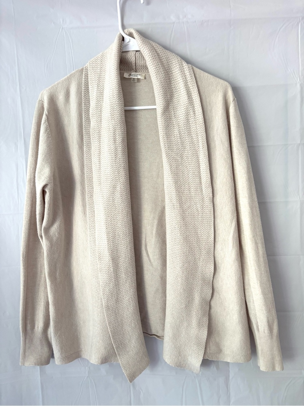 NWOT Essentials by Milano Cream Open-Front  Cardigan SZ M